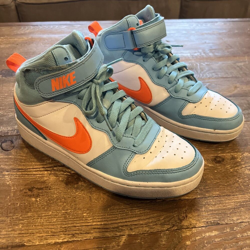 Nike All Day Play Shoes Youth Size 7Y Blue Orange Mid Top Sneakers HF4791-407